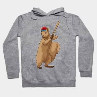 Squirrel at Baseball with Baseball bat Hoodie